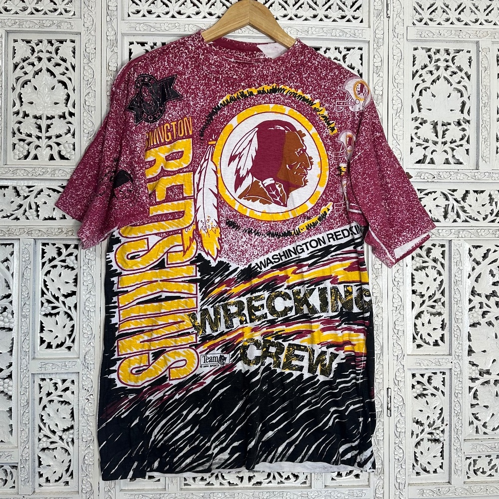Vtg 90's Super Bowl XXVI Washington Redskins‎ Commanders NFL Football T Shirt